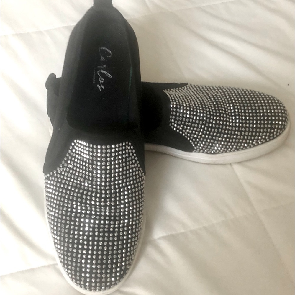 Carlos Santana Slip On Black Rhinestone Sneakers 8